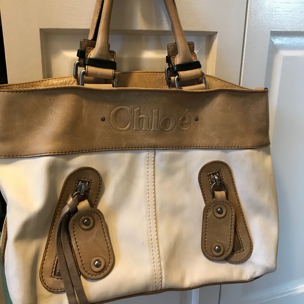 Chloe canvas /leather bag100% authentic!!